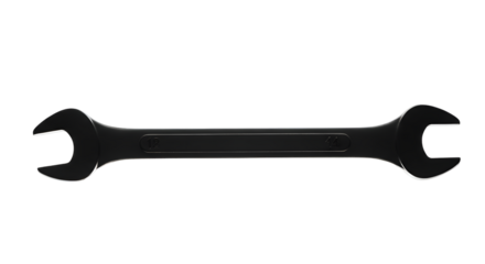 Black Wrench on Transparent Background: Tools for Repair, Maintenance, and DIY Projects.