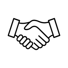 Business agreement handshake icon line handshake symbol isolated on background, handshake