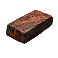 Fototapeta premium Natural piece of dark wood with textured surface