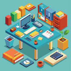 Obraz premium isometric set of furniture icons