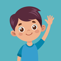 happy boy with hands on hips