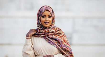 Confident Woman in Hijab with Urban Background
