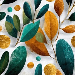 seamless background texture colorful wedding showcases design with leaves and golden accents, ideal for use at celebration. perfect invitations or dйcor generative ai