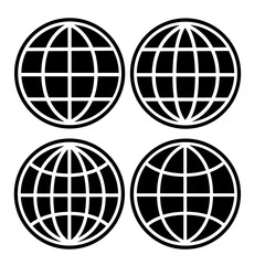 Globe icon set vector isolated World line icon set containing Globe, Planet Earth, vector