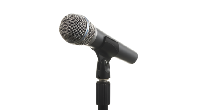 Microphone on Stand with Transparent Background