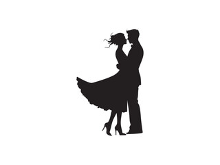 Couple embracing in silhouette embrace love 1