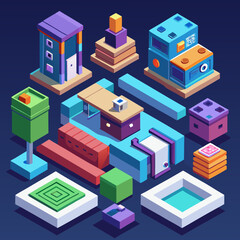 Obraz premium isometric building isometric
