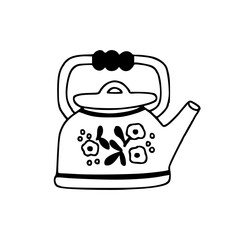kitchenware doodle: decorative teapot