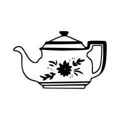 kitchenware doodle: decorative teapot