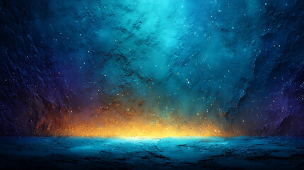 Magical cosmic landscape with stars and glowing horizon,abstract background for fantasy and science fiction themes,dreamy backdrop with unreal texture