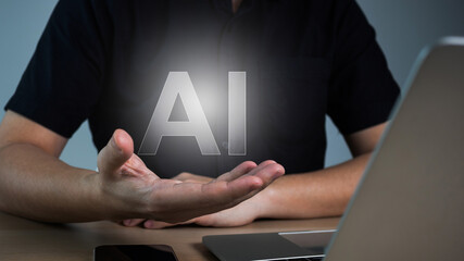 SEO Search Engine Analysis, Artificial Intelligence SEO Search Engine, businessman use SEO tools,...