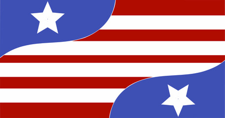 Creative red and blue stripes with white stars resembling a stylized American flag, ideal for national themes and Independence Day designs.
