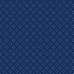 Small white flowers pattern doodle shapes motif continuous blue background. Modern floral fabric design textile swatch ladies dress, men's shirt all over print block.	
