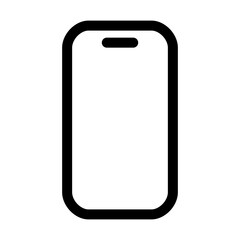 Touch mobile line icon – editable stroke symbol for smartphone interaction, tap, gesture, and touchscreen interface and more. Front view.