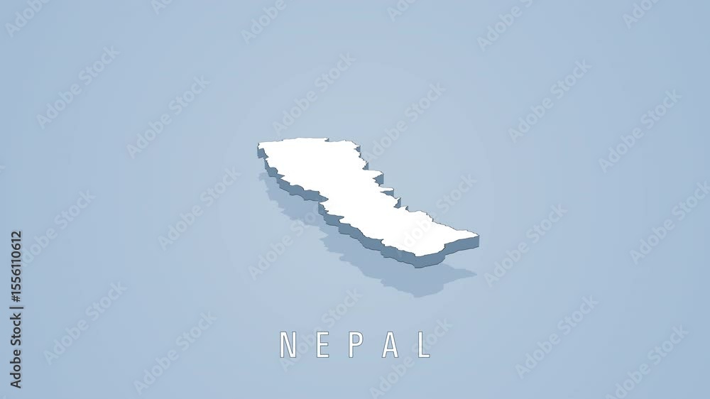 Poster nepal minimal 3d country shape with clean edges