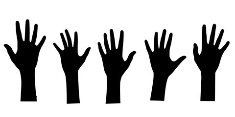 hands vector silhouettes