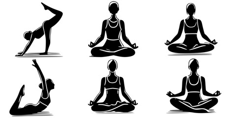 set of yoga poses