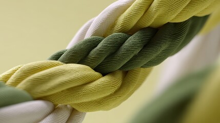 Interwoven Threads Symbolizing Sustainable Fashion Supplier Collaboration in Earth Tone Palette