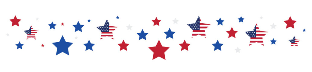 USA Star Banner, 4th July Artworks, red-blue-grey