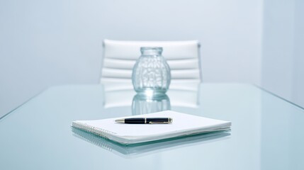 Minimalist Glass Negotiation Table Set for Professional Business Meeting