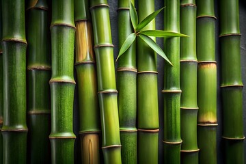 Fototapeta premium Close-Up of Bamboo Nodes – Sharp Details, Matte Finish on Charcoal Background