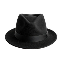 Classic black fedora hat with ribbon detail
