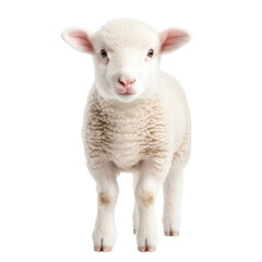 Fototapeta premium Cute lamb standing on a black background