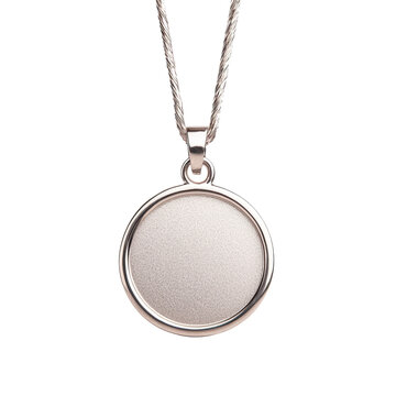 Elegant silver pendant necklace with blank surface