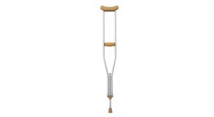 Crutch Design:  Aluminum Crutches with  Beige Padding, Transparent Background