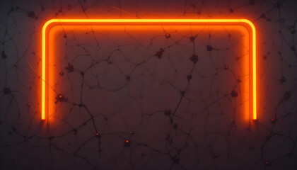 Neon Orange Light with Abstract Network Background Design Elements
