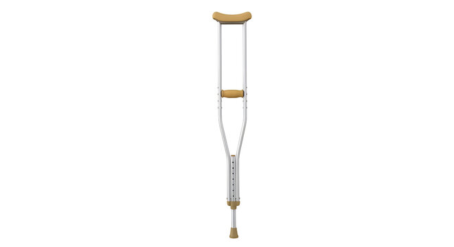 Crutch Design:  Aluminum Crutches with  Beige Padding, Transparent Background