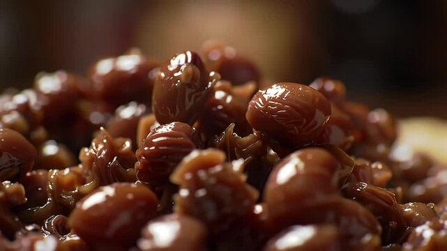 Close-up of Glazed Chestnuts