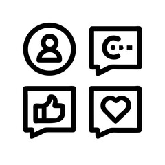 Set of social media icons. Social network vector symbols.
