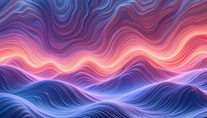 Abstract Wavy Lines in Soft Pastel Colors with Gradient Atmosphere