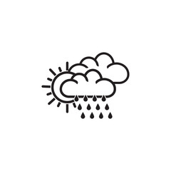 Weather editable stroke outline icons set isolated on white background flat vector illustration.