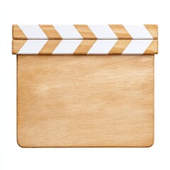 Wooden Director Clapperboard Featuring Chevron Patterned Top Bar for Film Production