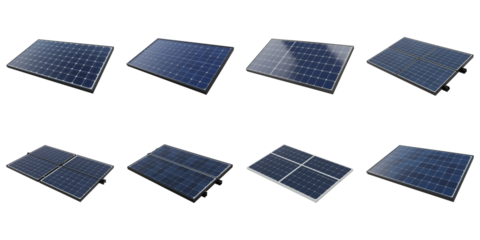 Solar Panel Array: A comprehensive collection of solar panels, showcasing various configurations and capturing the essence of renewable energy and sustainable technology.