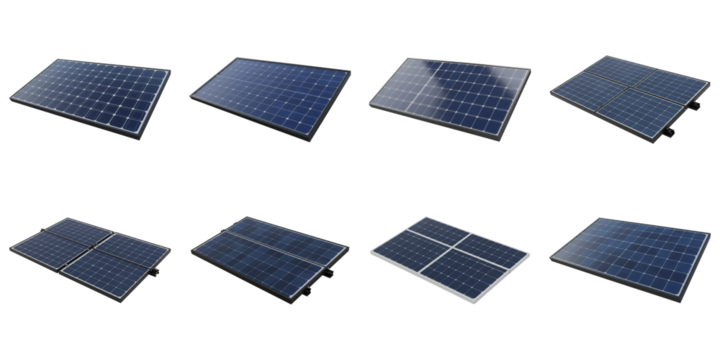 Solar Panel Array: A comprehensive collection of solar panels, showcasing various configurations and capturing the essence of renewable energy and sustainable technology.