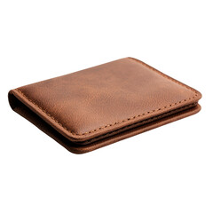 Elegant brown leather wallet on a black background
