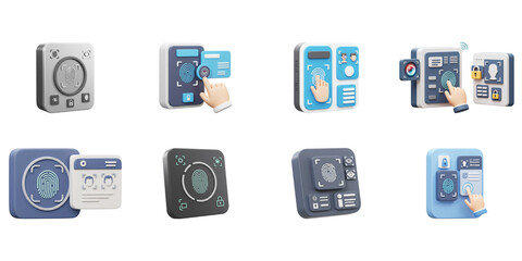 Smart Tech Interface Elements: Captivating isometric collection of user interface elements, showcasing a futuristic aesthetic. With a clean, and modern design