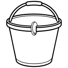 Minimal Bucket Line Art Illustration