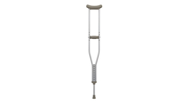 Aluminum Crutches: Support, Mobility, and Comfort with Transparent Background
