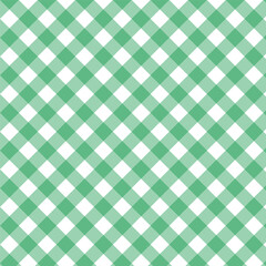 Gingham seamless pattern in green and white.Checkered tartan plaid repeat pattern for Christmas.Geometric vector illustration background wallpaper texture for fabric and prints.