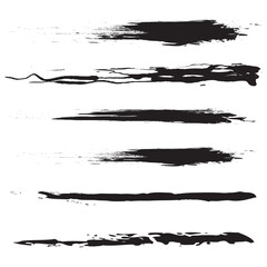 set of grunge brush strokes