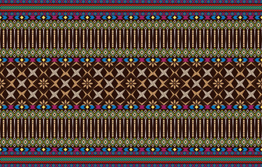 Aztec ethnic background design vector with a seamless pattern. Traditional motifs are illustrated. Element of a seamless pattern template