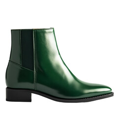 green rubber boots isolated