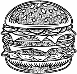 Creative Mandala Coloring Pages with Fun Doodles, Abstract Patterns, Kawaii Food and Relaxing Zentangle Designs