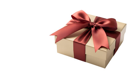 Obraz premium Gift Box with Elegant Red Bow on Transparent Background