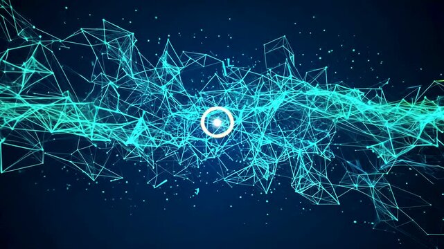 Abstract digital network plexus background animation for technology related project or futuristic - Powered by Adobe