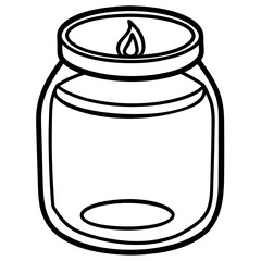 Minimal Jar Candle Line Art